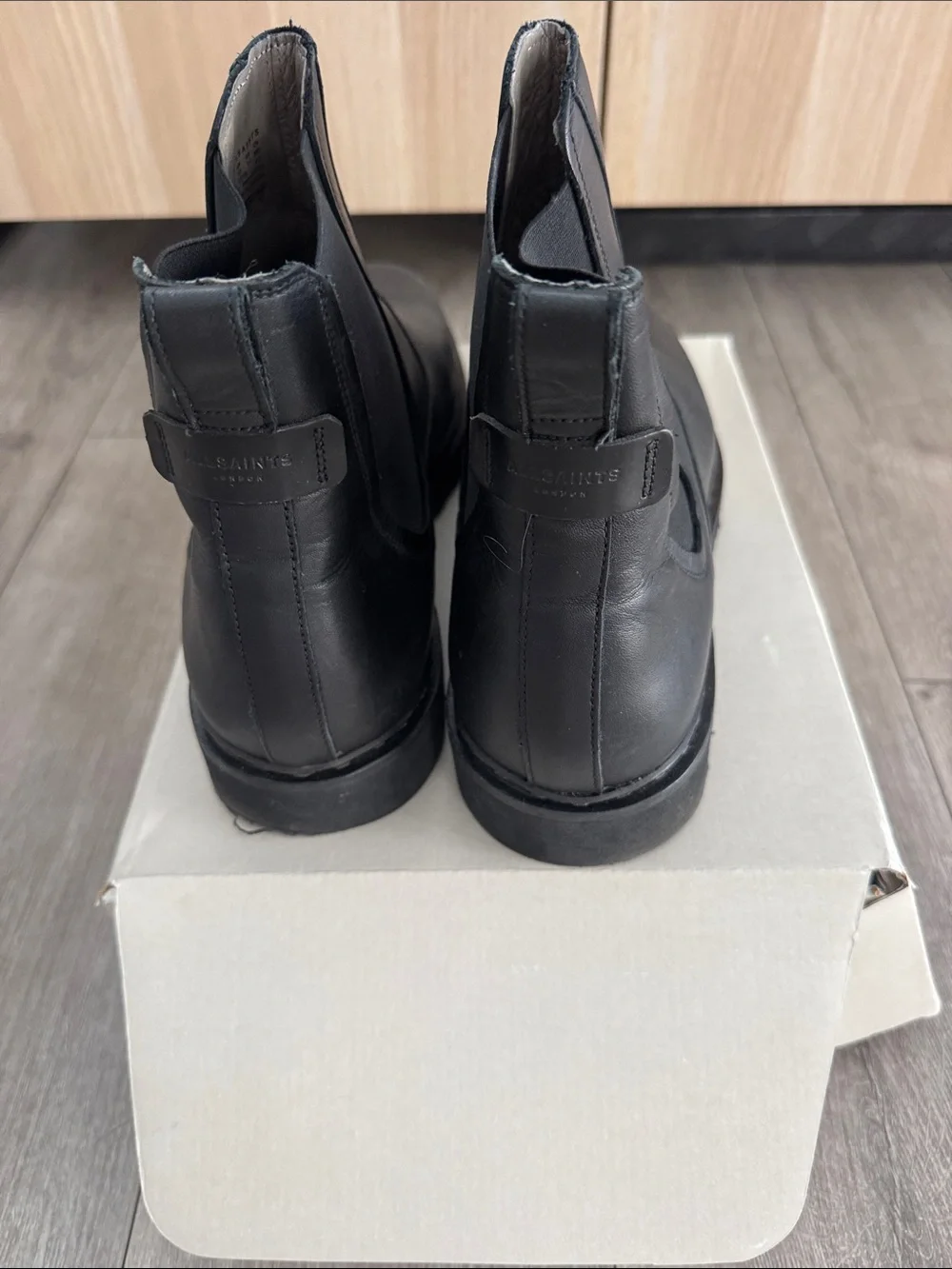 AllSaints Men's Black Leather Chukka Boots
